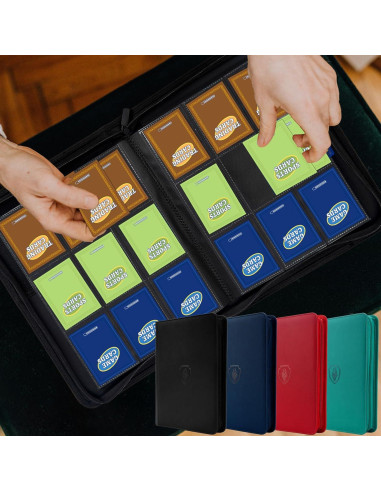 Carpeta de Tarjetas Fabmaker 9 Bolsillos Verde 360 Capacidad