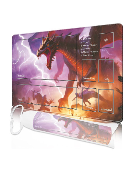 Tapete de Juego MTG Cyaboyibo Dragón 60x35 cm con Zonas Tapete de Juego MTG Cyaboyibo Dragón 60x35 cm con Zonas