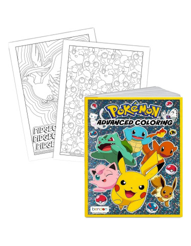 Conjunto de Colorear Pokemon Avanzado - Libro y Stickers
