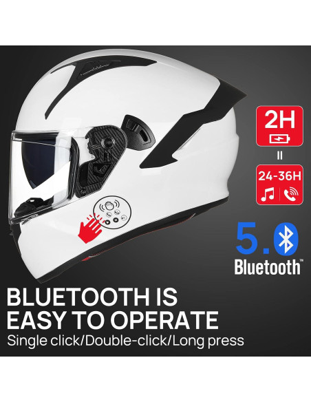 Casco de Moto ILM X9 Bluetooth Doble Visor Blanco S Casco de Moto ILM X9 Bluetooth Doble Visor Blanco S