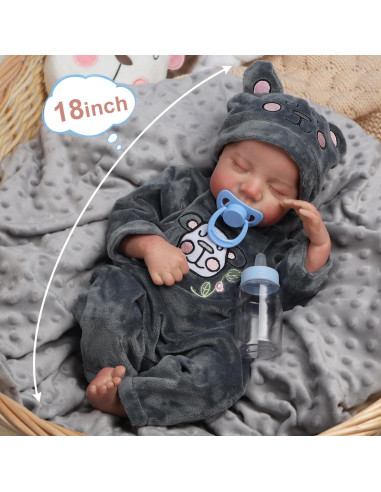 Muñeca Reborn 45.72 cm DAYOFF KIDS Realista con Accesorios