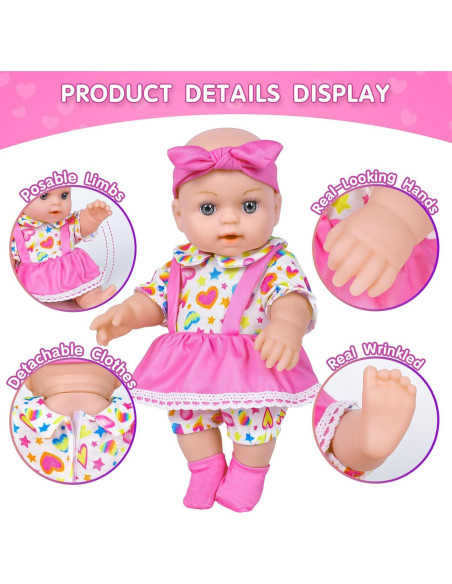 Muñeca de Bebé DONTNO 30 cm con Mochila y Accesorios Muñeca de Bebé DONTNO 30 cm con Mochila y Accesorios