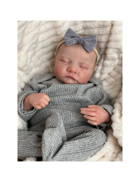 Muñeca de bebé renacida FOCKOF 43 cm vinilo suave gris Muñeca de bebé renacida FOCKOF 43 cm vinilo suave gris