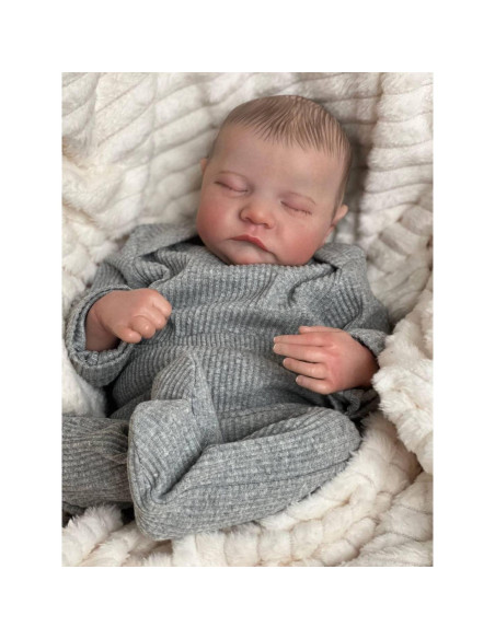 Muñeca de bebé renacida FOCKOF 43 cm vinilo suave gris Muñeca de bebé renacida FOCKOF 43 cm vinilo suave gris