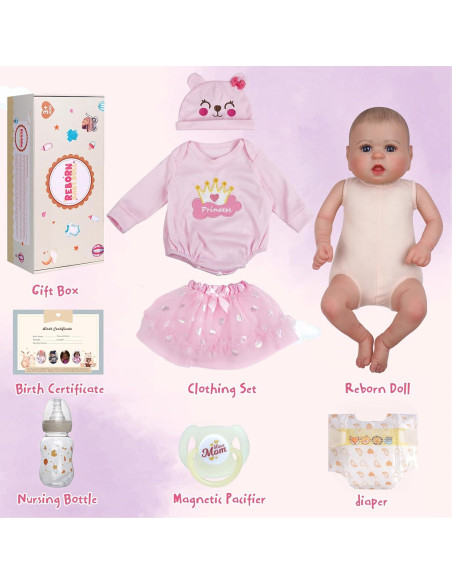 Muñeca de Bebé Renacida JIZHI 20" Cuerpo Suave para Niñas Muñeca de Bebé Renacida JIZHI 20" Cuerpo Suave para Niñas