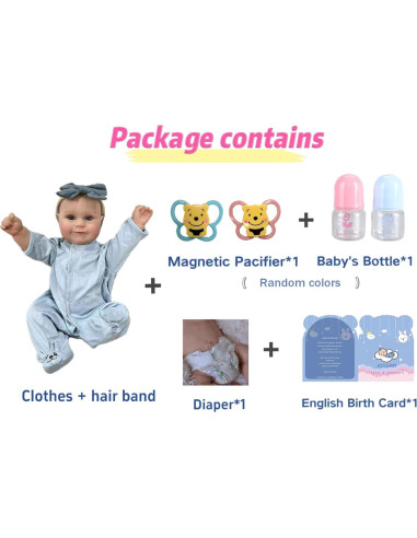 Muñeca Reborn JOYARR Maddie 50.8 cm Realista con Accesorios