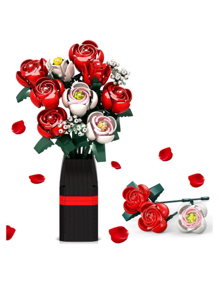 Juego de Construcción de Ramo de Flores Artificiales OKKIDY Juego de Construcción de Ramo de Flores Artificiales OKKIDY