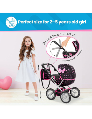 Carrito de Muñeca Kinderplay KP0262R Ajustable y Plegable