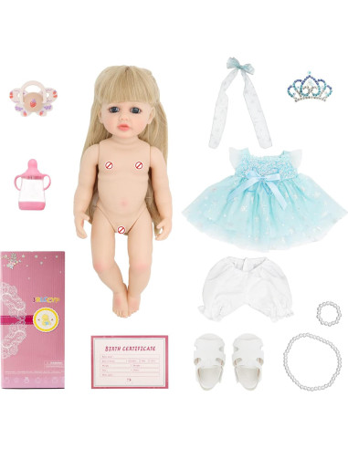 Muñeca Bebé Realista JURONG 55.88 cm Silicona Completa