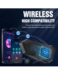 Altavoces para Casco de Motocicleta FEYA Y10 IPX6 Bluetooth 5.3 2