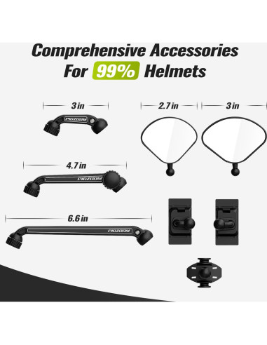 Espejo Retrovisor para Casco PidZoom HM01 Ajustable 360
