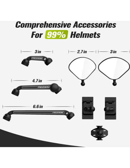 Espejo Retrovisor para Casco PidZoom HM01 Ajustable 360 Espejo Retrovisor para Casco PidZoom HM01 Ajustable 360