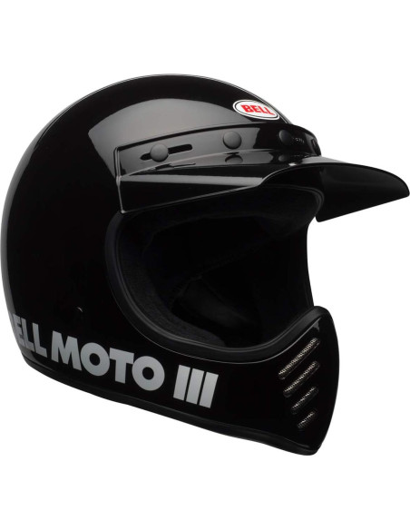 Casco Bell Moto-3 Negro Brillante X-Grande - Aprobado DOT Casco Bell Moto-3 Negro Brillante X-Grande - Aprobado DOT