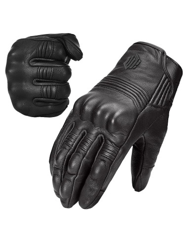 Guantes de Motocicleta ILM DN01 de Cuero con Pantalla Táctil
