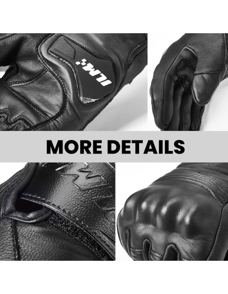 Guantes de Motocicleta ILM DN01 de Cuero con Pantalla Táctil Guantes de Motocicleta ILM DN01 de Cuero con Pantalla Táctil