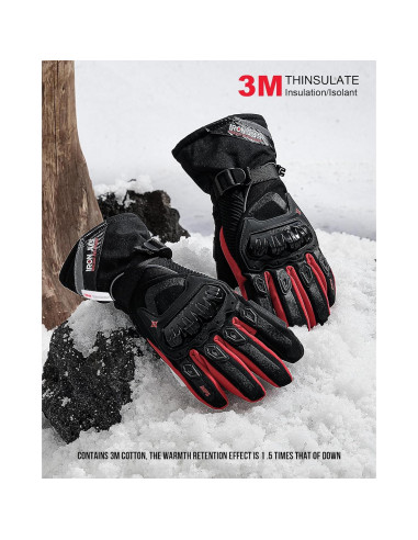 Guantes de Motocicleta IRON JIA'S Invierno Impermeables Táctiles