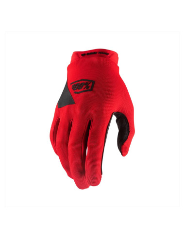 Guantes 100% Ridecamp - Ciclismo y Motocross - Rojo, Grande