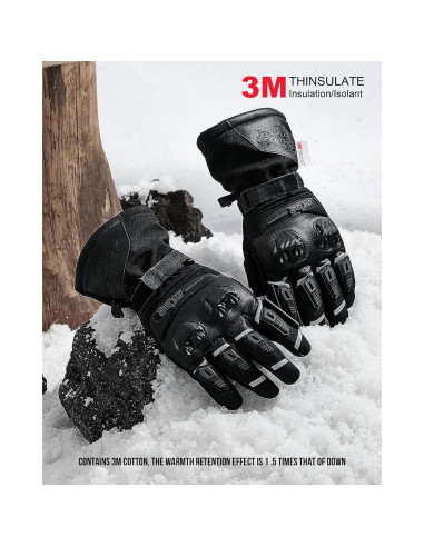 Guantes de Motocicleta Grapelet Invierno Térmicos Impermeables
