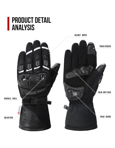 Guantes de Motocicleta Grapelet Invierno Térmicos Impermeables Guantes de Motocicleta Grapelet Invierno Térmicos Impermeables