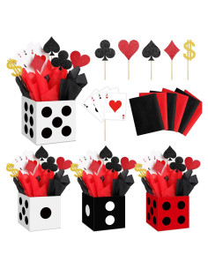 Zhanmai 16 Cajas de Póker para Fiesta Casino 15x15x15 cm