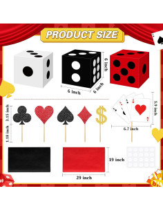 Zhanmai 16 Cajas de Póker para Fiesta Casino 15x15x15 cm 2