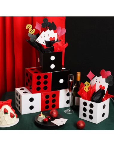 Zhanmai 16 Cajas de Póker para Fiesta Casino 15x15x15 cm
