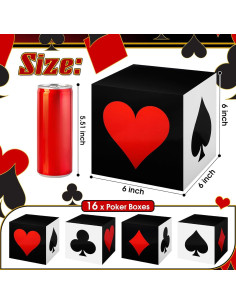 Cajas de Favor de Póker Zhanmai 4 Pcs 15x15x15 cm Casino 2
