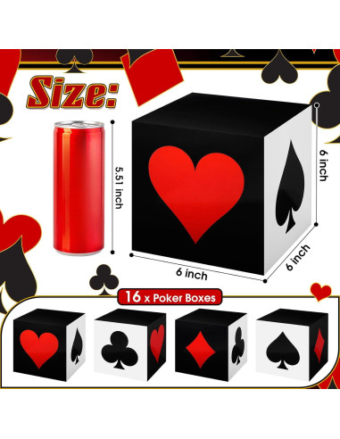 Cajas de Favor de Póker Zhanmai 4 Pcs 15x15x15 cm Casino