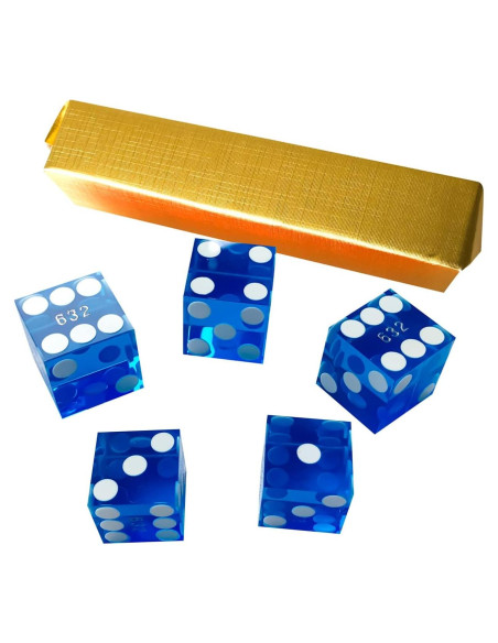 Dados de Craps Yuanhe 19mm Azul Grado AAA Set de 5 Dados de Craps Yuanhe 19mm Azul Grado AAA Set de 5