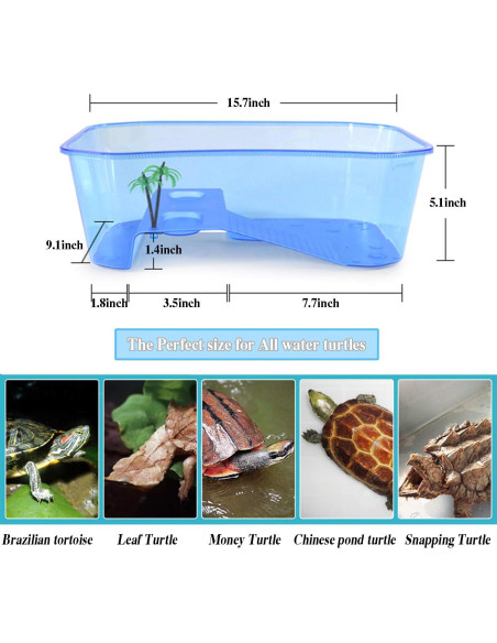Acuario para Tortugas Rypet 19L con Plataforma y Rampa Antideslizante Acuario para Tortugas Rypet 19L con Plataforma y Rampa Antideslizante
