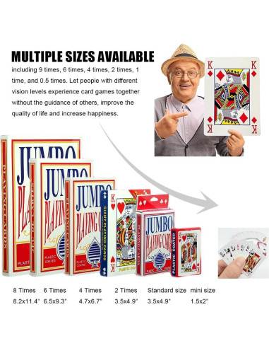 Jumbo Cartas de Juego Lynkaye 20x28 cm para Fiestas y Juegos