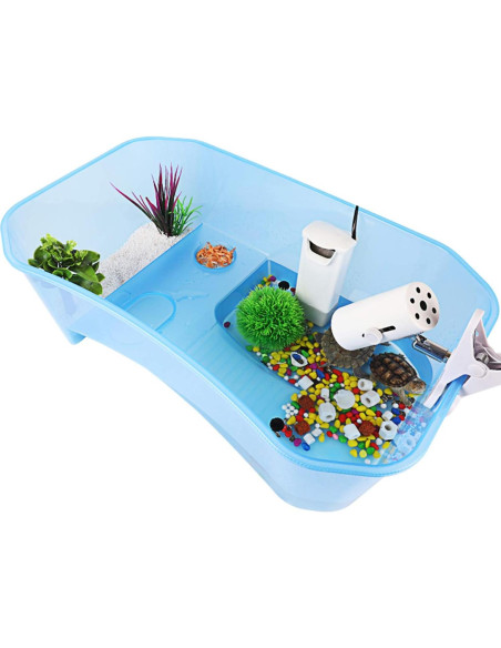 Acuario para Tortugas Rypet 19L con Plataforma y Rampa Antideslizante Acuario para Tortugas Rypet 19L con Plataforma y Rampa Antideslizante