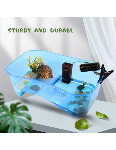 Acuario para Tortugas Rypet 19L con Plataforma y Rampa Antideslizante