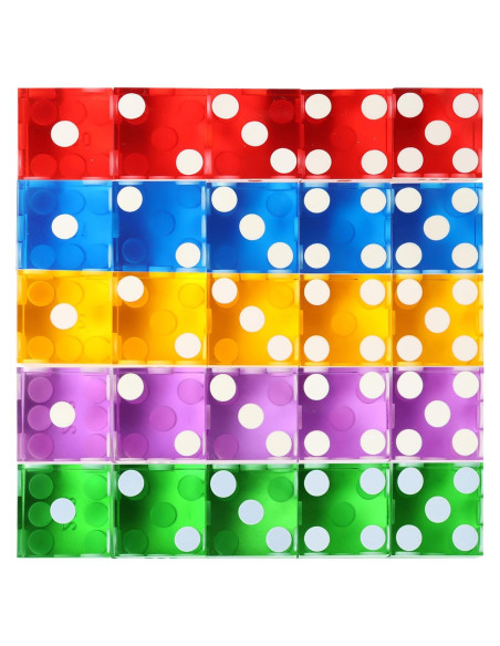 Dados de Casino GSE 25 Piezas 19mm Multicolor Alta Precisión Dados de Casino GSE 25 Piezas 19mm Multicolor Alta Precisión