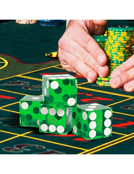 Dados de Casino GSE 25 Piezas 19mm Verde Alta Precisión Dados de Casino GSE 25 Piezas 19mm Verde Alta Precisión