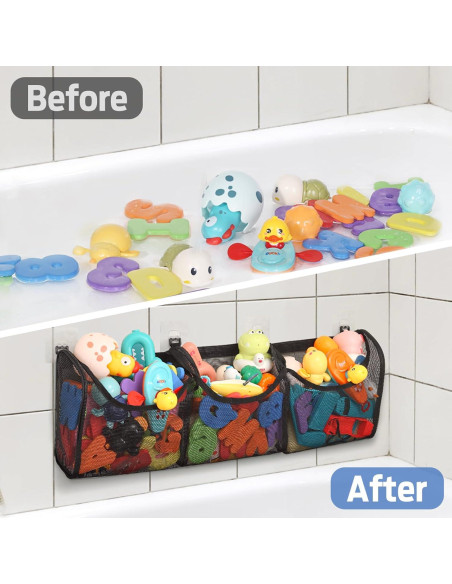Organizador de Juguetes de Baño Goowin, 3 Compartimentos, Negro Organizador de Juguetes de Baño Goowin, 3 Compartimentos, Negro