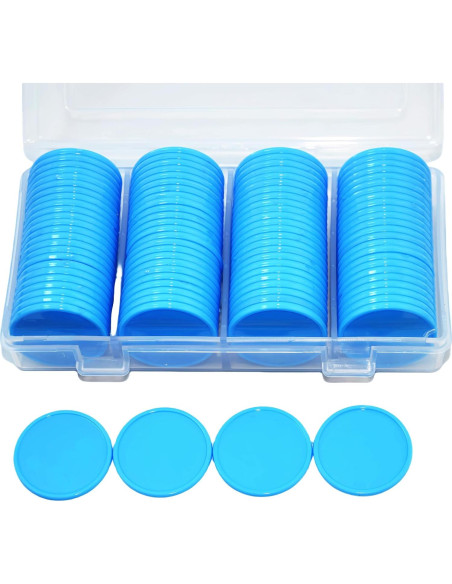 Set de 100 Fichas de Plástico SmartDealsPro 25mm Azul Cielo Set de 100 Fichas de Plástico SmartDealsPro 25mm Azul Cielo