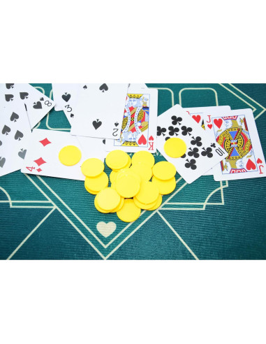 Set de 100 Fichas de Plástico Amarillo SmartDealsPro 25mm