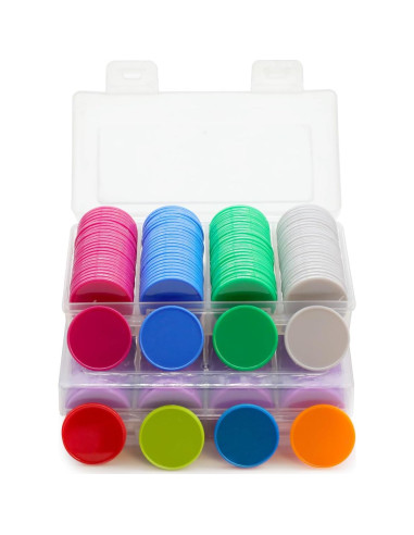Juego de 100 Fichas de Plástico Azul Real 25 mm para Aprendizaje