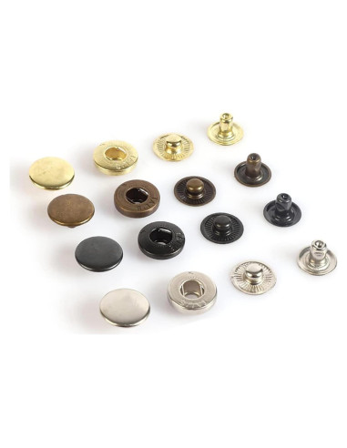 Botones a Presión de Moda Hobby Trendy 15mm Línea 24 Negro