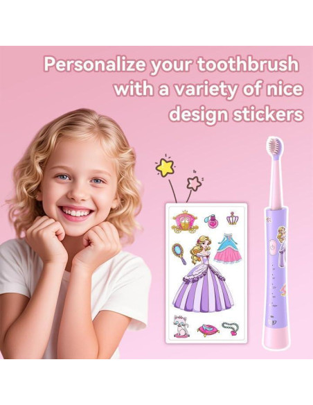 Cepillo de dientes eléctrico JTF para niños rosa recargable Cepillo de dientes eléctrico JTF para niños rosa recargable