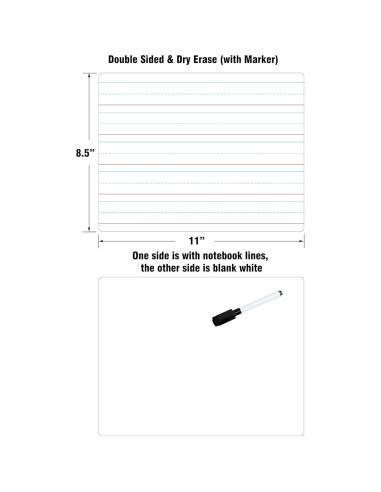 Pizarra Blanca Doble Cara ZazzyKid 27.94x21.59 cm para Niños