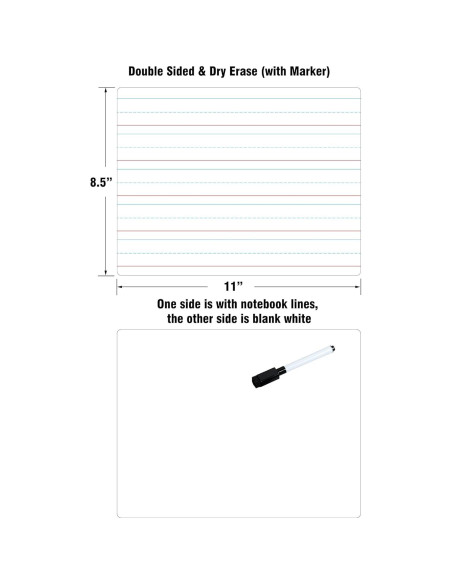 Pizarra Blanca Doble Cara ZazzyKid 27.94x21.59 cm para Niños Pizarra Blanca Doble Cara ZazzyKid 27.94x21.59 cm para Niños