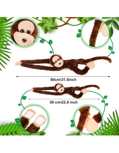 Juguete Mono de Peluche Hungdao 6 Paquetes 60-80 cm 2