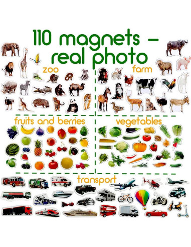 Imanes de Nevera Educativos Magdum - Set 110 Piezas Colorido