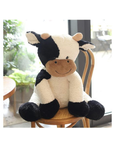 Juguete de Peluche Pangcangshu Buey 70cm Suave Blanco y Negro