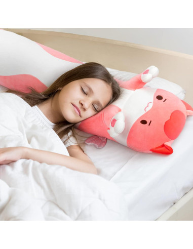 Almohada Gato Rosa Mewaii 90 cm Suave Peluche Kawaii