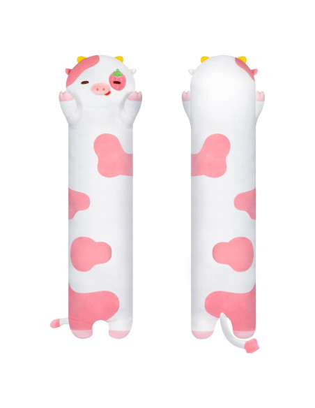 Almohada de Peluche Vaca Mewaii 135cm Suave y Larga Almohada de Peluche Vaca Mewaii 135cm Suave y Larga