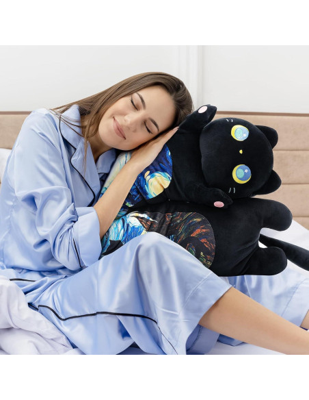Gato Peluche Kawaii Mewaii 50cm Suave Almohada Corporal Gato Peluche Kawaii Mewaii 50cm Suave Almohada Corporal