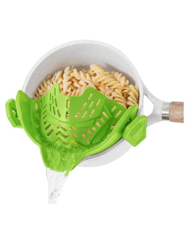 Colador de Silicona Clip-On ASMEFY Verde Ajustable 230C